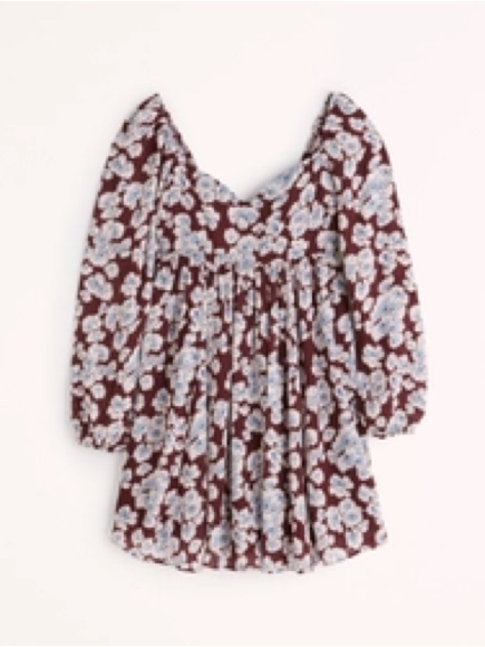 Abercrombie long sleeve Floral Burgundy Dress